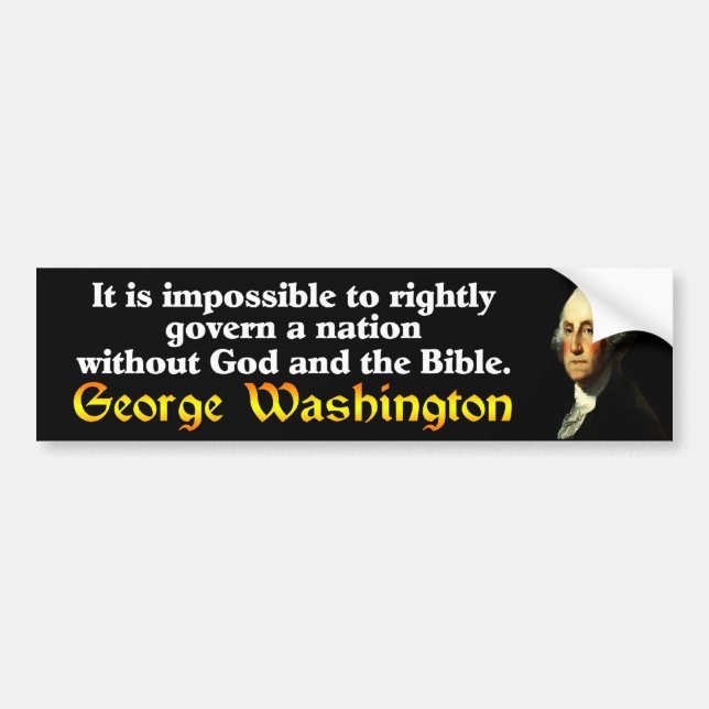 George Washington: Gott u. die Bibel! Autoaufkleber (Vorne)