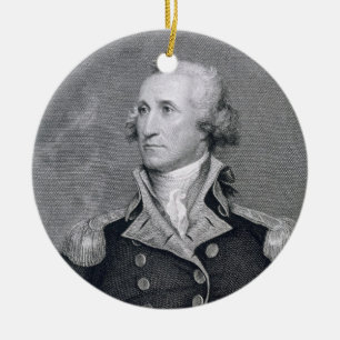 George Washington, graviert durch Asher Brown Keramikornament