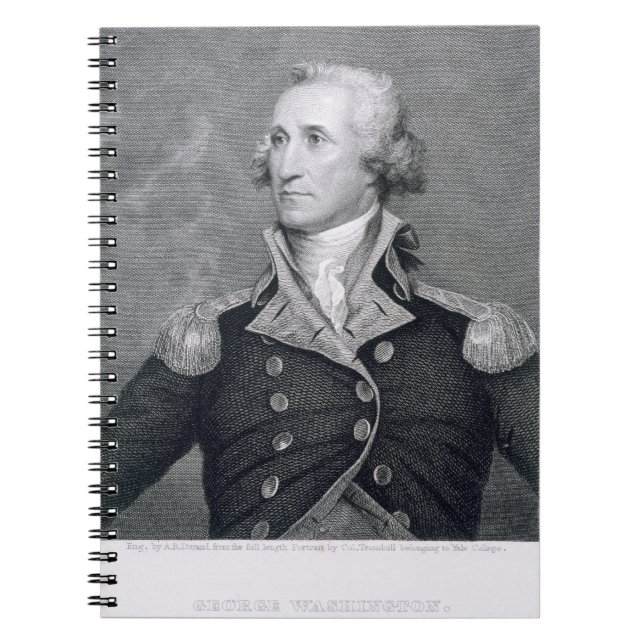 George Washington, graviert durch Asher Brown Notizblock (Vorderseite)