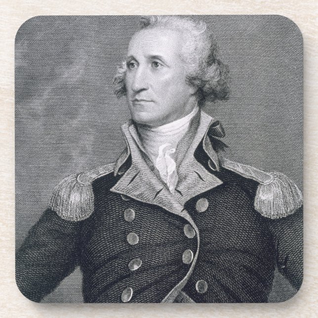 George Washington, graviert durch Asher Brown Untersetzer (Vorderseite)