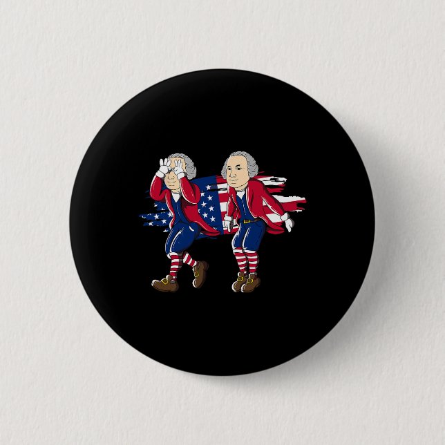 George Washington Griddy American Flag 4. Juli Button (Vorderseite)