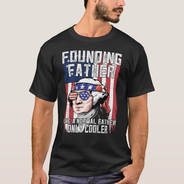 George Washington Gründungsvater Betsy Ross Flag T-Shirt (Vorderseite)