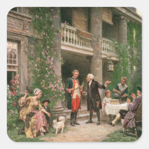 George Washington im Bartram's Garden Quadratischer Aufkleber