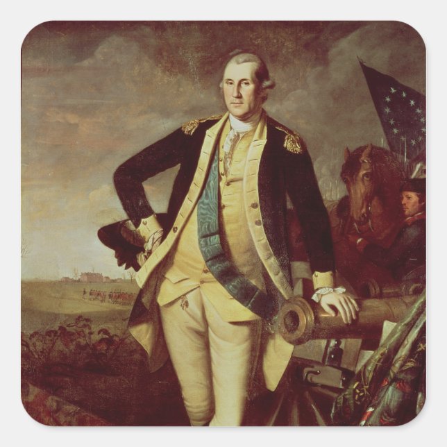 George Washington in Princeton, 1779 Quadratischer Aufkleber (Vorderseite)