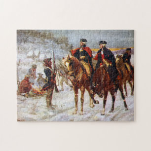 George Washington Lafayette Valley Forge Army Puzzle