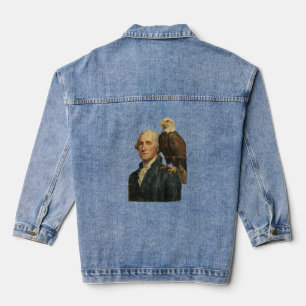 George Washington mit Weißkopfseeadler Jeansjacke