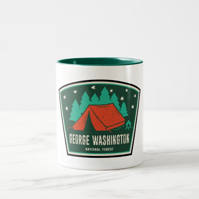 George Washington National Forest Camping Zweifarbige Tasse (Mittel)