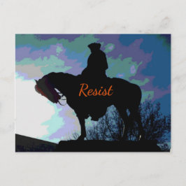 George Washington on Horse, politischer "RESIST" Postkarte