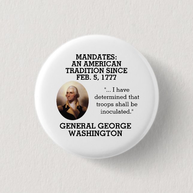 George Washington ordnet seit 1777 an     Button (Vorderseite)
