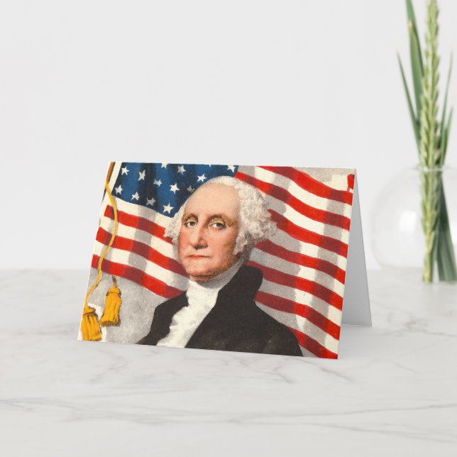 George Washington Patriotic U.S Flag 4. Juli. Karte (Vorderseite)