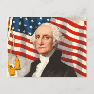George Washington Patriotic U.S Flag 4. Juli. Postkarte