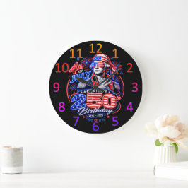 George Washington Patriotische Feuerwerks Kunst Große Wanduhr