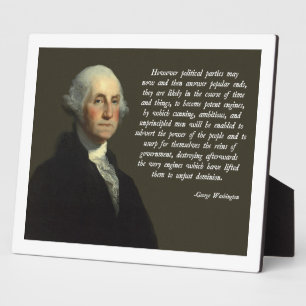 George Washington Politische Party Zitat Fotoplatte