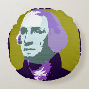 George Washington Pop Art. Nr. 1 Rundes Kissen