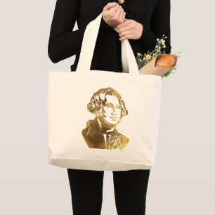 George Washington Portrait Gold Look Elegant Jumbo Stoffbeutel