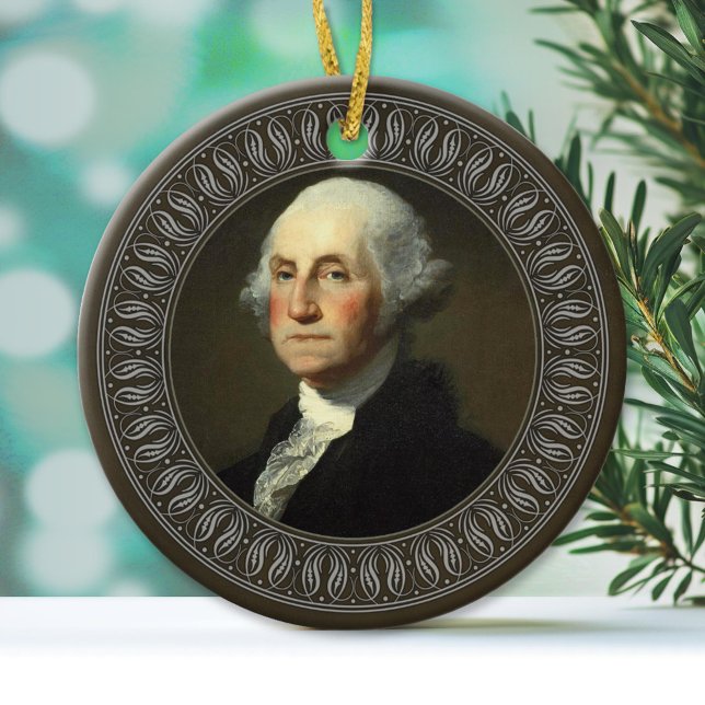 George Washington Portrait Keramik Ornament (Custom Ornament)