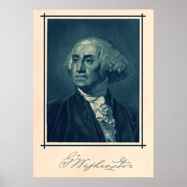 George Washington Portrait & Signature Poster (Vorne)
