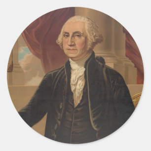 George Washington-Porträt Runder Aufkleber