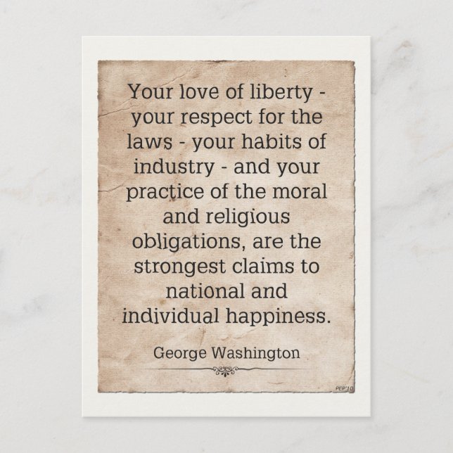 George Washington Postkarte (Vorderseite)