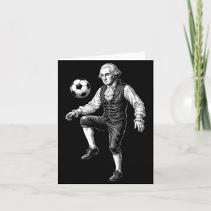 George Washington Präsident spielt Fußball Retro Karte