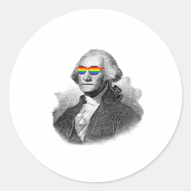 George Washington Pride Runder Aufkleber (Vorderseite)