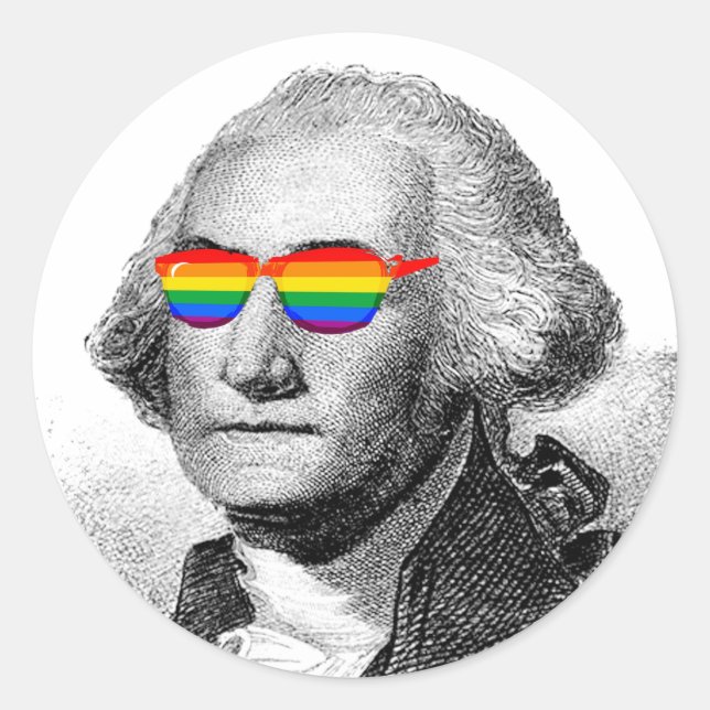 George Washington Pride Runder Aufkleber (Vorderseite)