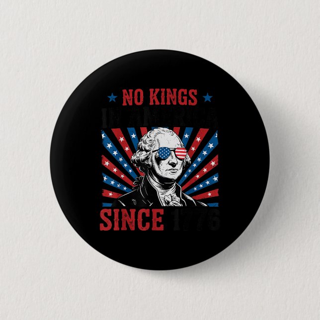 George Washington Protest Sign Democracy No Kings  Button (Vorderseite)