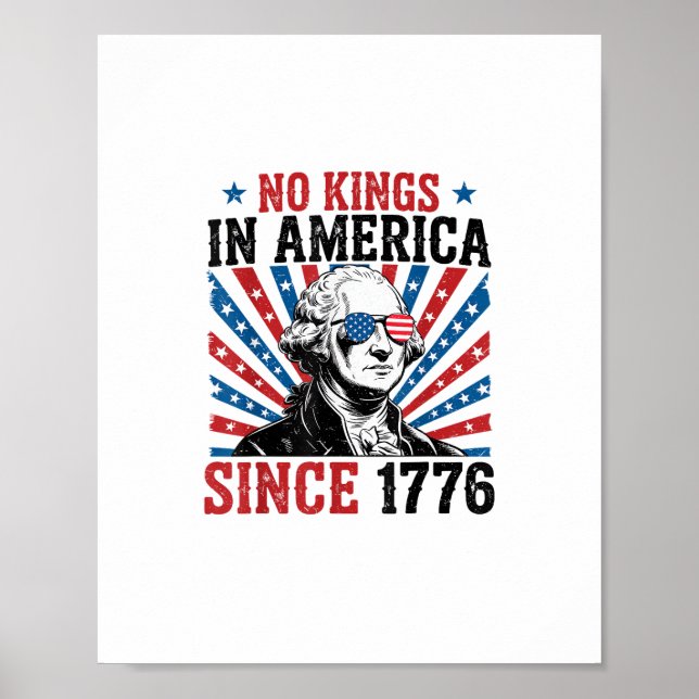 George Washington Protest Sign No Kings In America Poster (Vorne)