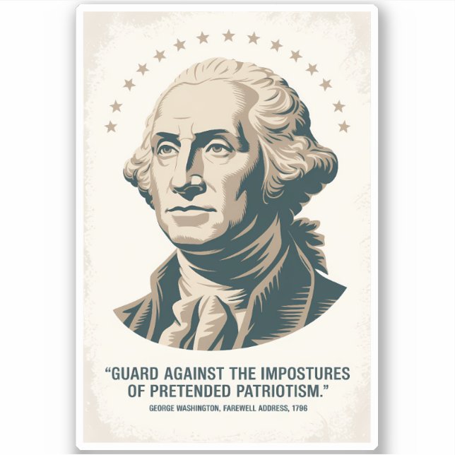 George Washington Quote American President Art Aufkleber (Vorderseite)