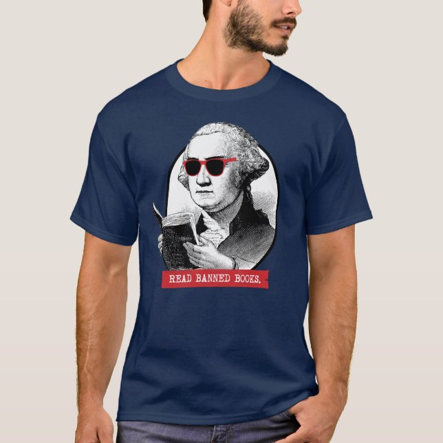 George Washington Reads Banned Books T-Shirt (Vorderseite)