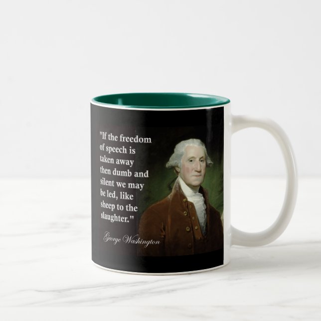 George Washington-Redefreiheit Zitat Zweifarbige Tasse (Rechts)