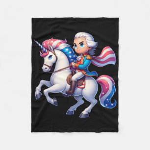 George Washington reitet auf einem Einhorn 4. Juli Fleecedecke