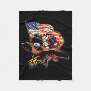 George Washington Reitet Auf Einem Weißkopfseeadle Fleecedecke