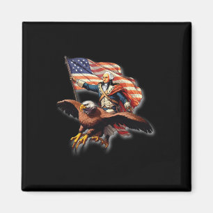 George Washington reitet auf einem Weißkopfseeadle Magnet