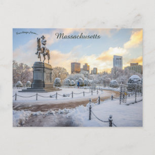 George Washington Rides Boston Public Gardens Postkarte