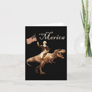 George Washington Riding A Tyrannosaurus Rex Meric Karte
