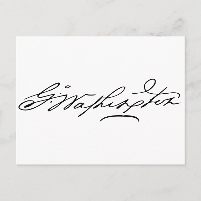George Washington Signature Postkarte (Vorderseite)