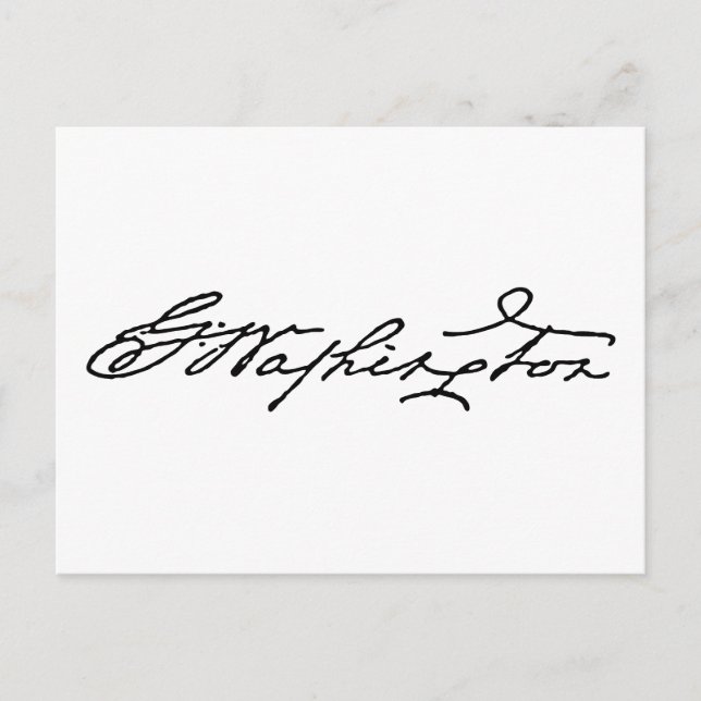 George Washington Signature Postkarte (Vorderseite)