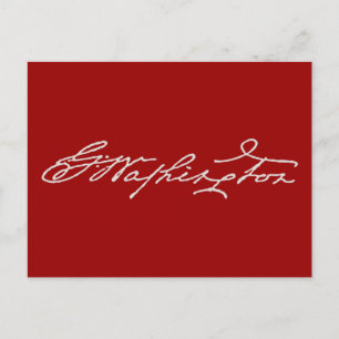 George Washington Signature Postkarte