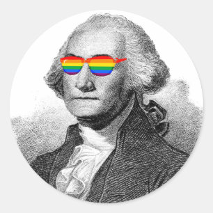 George-Washington-Stolz Runder Aufkleber