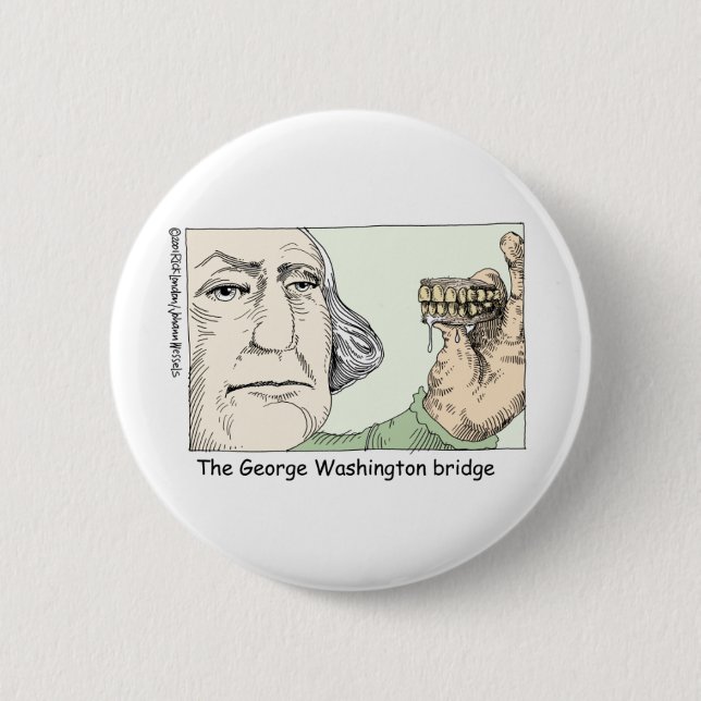 George Washington Teeth Funny Gifts & Sammlerstück Button (Vorderseite)