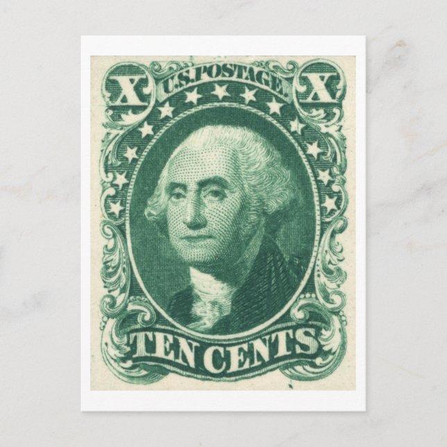 George Washington Ten Cents US Postage Postkarte (Vorderseite)