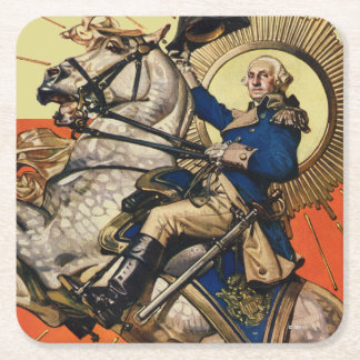 George Washington über Horseback Rechteckiger Pappuntersetzer