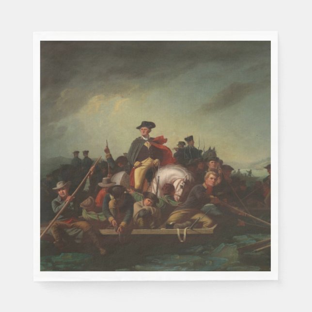 George Washington überquert den Delaware Serviette (Vorderseite)