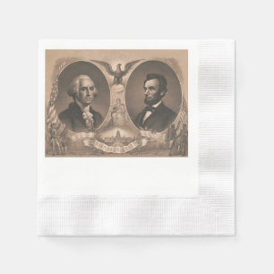 George Washington und Abraham Lincoln Portrait Serviette