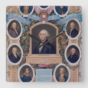 George Washington und die Freimaurer der Revolutio Quadratische Wanduhr