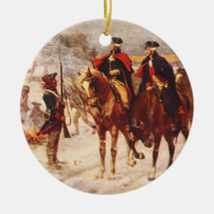 George Washington und Lafayette an der Keramikornament