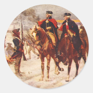 George Washington und Lafayette bei Valley Forge Runder Aufkleber