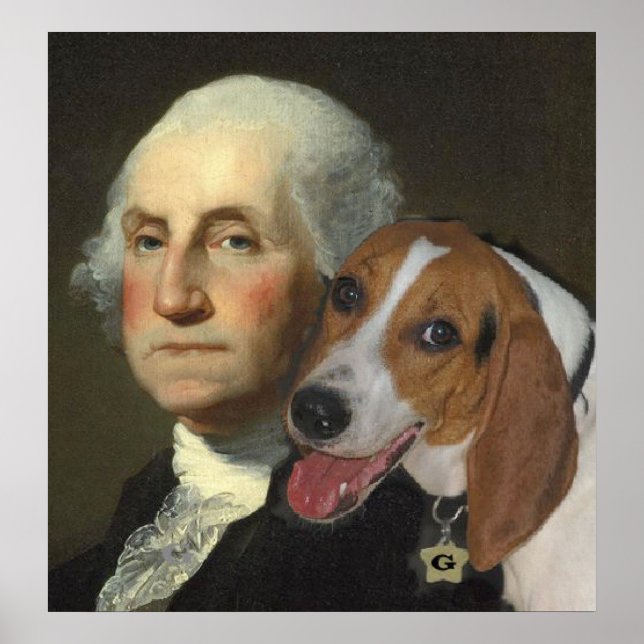 George Washington und sein Foxhound Poster (Vorne)