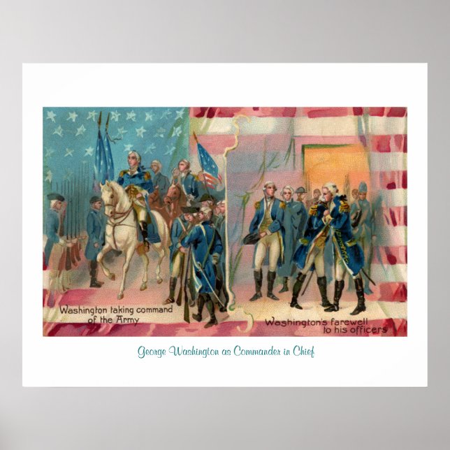 George Washington und Troops Poster (Vorne)